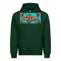 Forest Green dreamer with butterfly and tie dye  licance  plate Urban Hoodie - Artiststas
