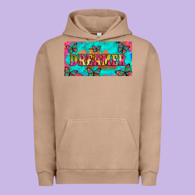 Dreamer With Butterfly And Tie Dye  Licance  Plate Urban Hoodie Designed By Artiststas