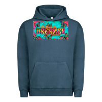Pigment Midnight Navy dreamer with butterfly and tie dye  licance  plate Urban Hoodie - Artiststas