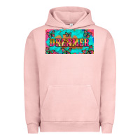 Pigment Salmon dreamer with butterfly and tie dye  licance  plate Urban Hoodie - Artiststas