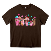 Chocolate Brown nail tech coffee cups Heavy Core Tee - NancyCooperArtShop