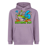 Lavender birthday boy frog age 6 Heavyweight Hoodie - LillyAllenDesigns