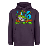 Plum birthday boy frog age 6 Heavyweight Hoodie - LillyAllenDesigns