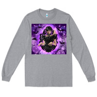 Heather Grey gothic girl night Long Sleeve Tee - TumblerDesignByShophia