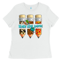 White teach love inspire Ladies Tee - NancyCooperArtShop