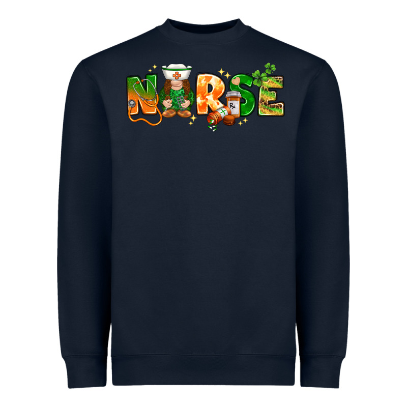 St. Patrick's Day Nurse With Gnome Heavyweight Sweatshirt by HowdyJamesFarm | Teevron