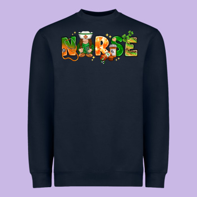 St. Patrick's Day Nurse With Gnome Heavyweight Sweatshirt Designed By Howdyjamesfarm