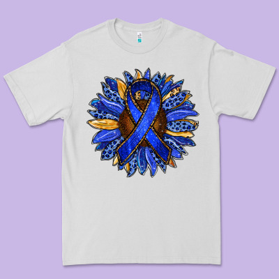 Colon Cancer Awareness Sunflower Premium Tee Designed By Ranaportraitstore