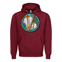 Burgundy baseball with sunflower round earrings Zipper Hoodie - BundleAndBundleShop