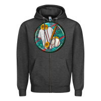 Charcoal Heather baseball with sunflower round earrings Zipper Hoodie - BundleAndBundleShop
