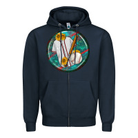 Navy baseball with sunflower round earrings Zipper Hoodie - BundleAndBundleShop