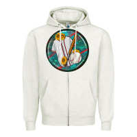 Oatmeal Heather baseball with sunflower round earrings Zipper Hoodie - BundleAndBundleShop