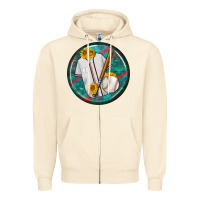 Sandshell baseball with sunflower round earrings Zipper Hoodie - BundleAndBundleShop