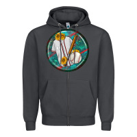 Smoke baseball with sunflower round earrings Zipper Hoodie - BundleAndBundleShop