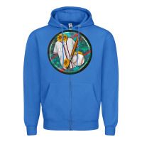 True Royal baseball with sunflower round earrings Zipper Hoodie - BundleAndBundleShop