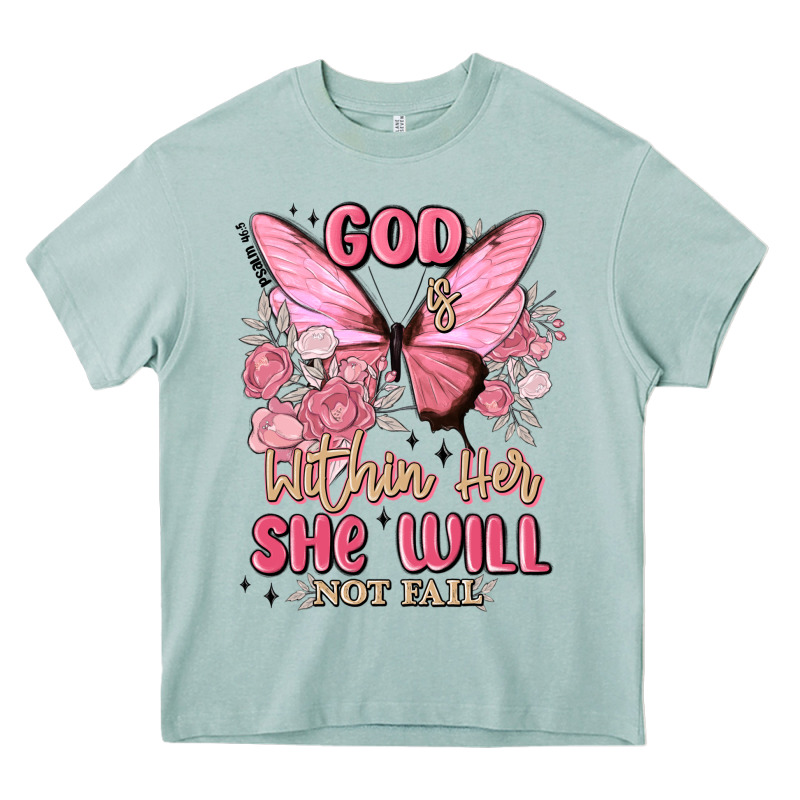 God Is Within Her She Will Not Fail Heavy Core Tee by MaliasSmallBusiness | Teevron