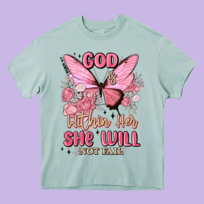 God Is Within Her She Will Not Fail Heavy Core Tee Designed By Maliassmallbusiness