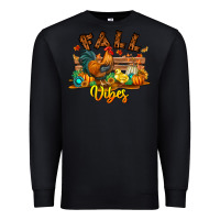 Black Fall Vibes Premium Sweatshirt - CowhideDigitalArt