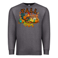 Charcoal Heather Fall Vibes Premium Sweatshirt - CowhideDigitalArt