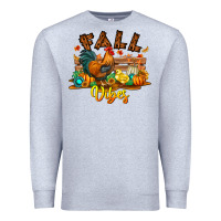 Heather Grey Fall Vibes Premium Sweatshirt - CowhideDigitalArt