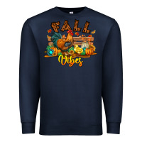 Navy Fall Vibes Premium Sweatshirt - CowhideDigitalArt