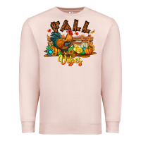 Pale Pink Fall Vibes Premium Sweatshirt - CowhideDigitalArt