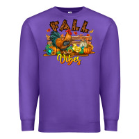 Purple Fall Vibes Premium Sweatshirt - CowhideDigitalArt