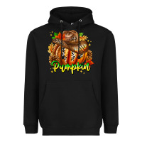 Black Hello Pumpkin Heavyweight Hoodie - CowhideDigitalArt