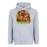 Heather Grey Hello Pumpkin Heavyweight Hoodie - CowhideDigitalArt