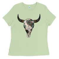 Matcha Cowhide Bull Skull Ladies Tee - Jasminsmagicworld