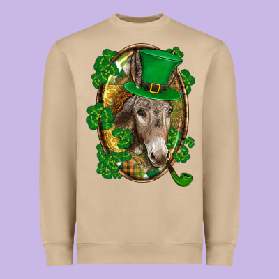 St. Patrick's Day Donkey Heavyweight Sweatshirt Designed By Cowgirlartshop