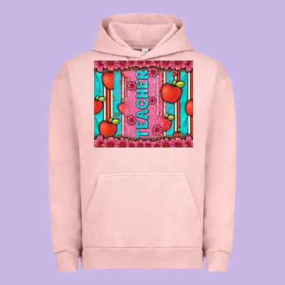 Teacher With  Flower Glitter And Serape Leopard Urban Hoodie Designed By Artiststas