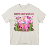 Cream pretty girls walk like this this Heavy Core Tee - NancyCooperArtShop