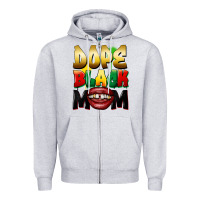 Heather Grey dope black mom Zipper Hoodie - FaDigitalArtStudio