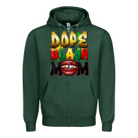 Sports Green dope black mom Zipper Hoodie - FaDigitalArtStudio