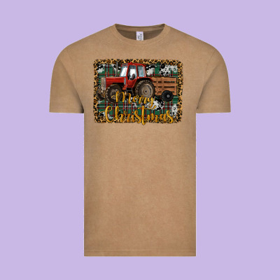 Merry Christmas Tractor Vintage Tee Designed By Ranaportraitstore