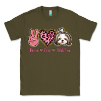 Army Green Peace Love Shih Tzu Classic Tee - Bettercallsaul