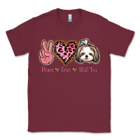 Burgundy Peace Love Shih Tzu Classic Tee - Bettercallsaul