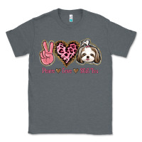 Charcoal Heather Peace Love Shih Tzu Classic Tee - Bettercallsaul