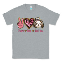 Heather Grey Peace Love Shih Tzu Classic Tee - Bettercallsaul
