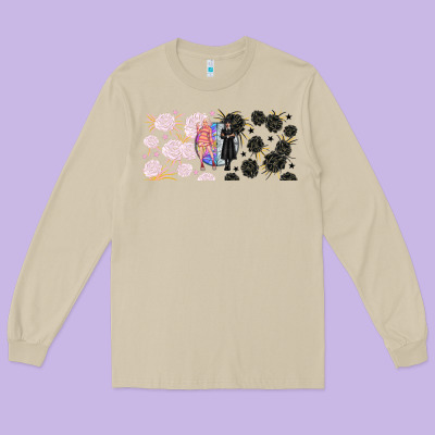Gothic Girl And Colorful Girl Best Friends With Long Sleeve Tee Designed By Tumblerdesignbyshophia