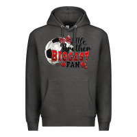 Charcoal Heather little brother biggest fan soccer Premium Hoodie - FaDigitalArtStudio