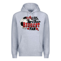 Heather Grey little brother biggest fan soccer Premium Hoodie - FaDigitalArtStudio