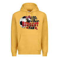 Little Brother Biggest Fan Soccer Premium Hoodie | Teevron