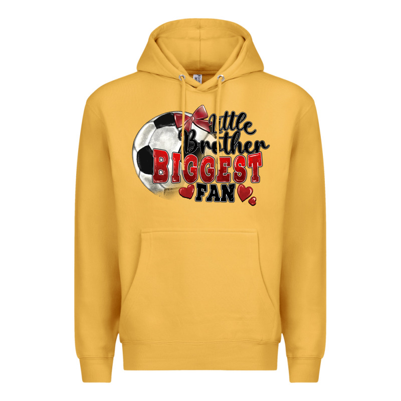 Little Brother Biggest Fan Soccer Premium Hoodie by FaDigitalArtStudio | Teevron