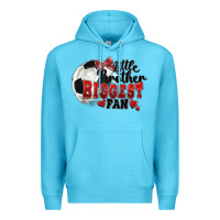 Ocean Blue little brother biggest fan soccer Premium Hoodie - FaDigitalArtStudio