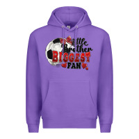 Purple little brother biggest fan soccer Premium Hoodie - FaDigitalArtStudio