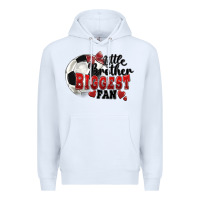 White little brother biggest fan soccer Premium Hoodie - FaDigitalArtStudio