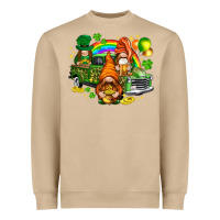St. Patrick's Day Gnomies With Leopard Tumbler Heavyweight Sweatshirt | Teevron