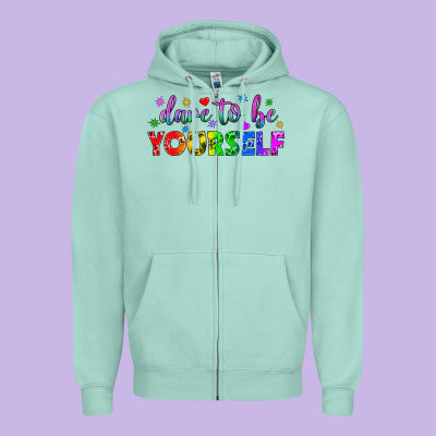 Western Dare To Be Yourself Lgbtq Zipper Hoodie Designed By Bundleandbundleshop